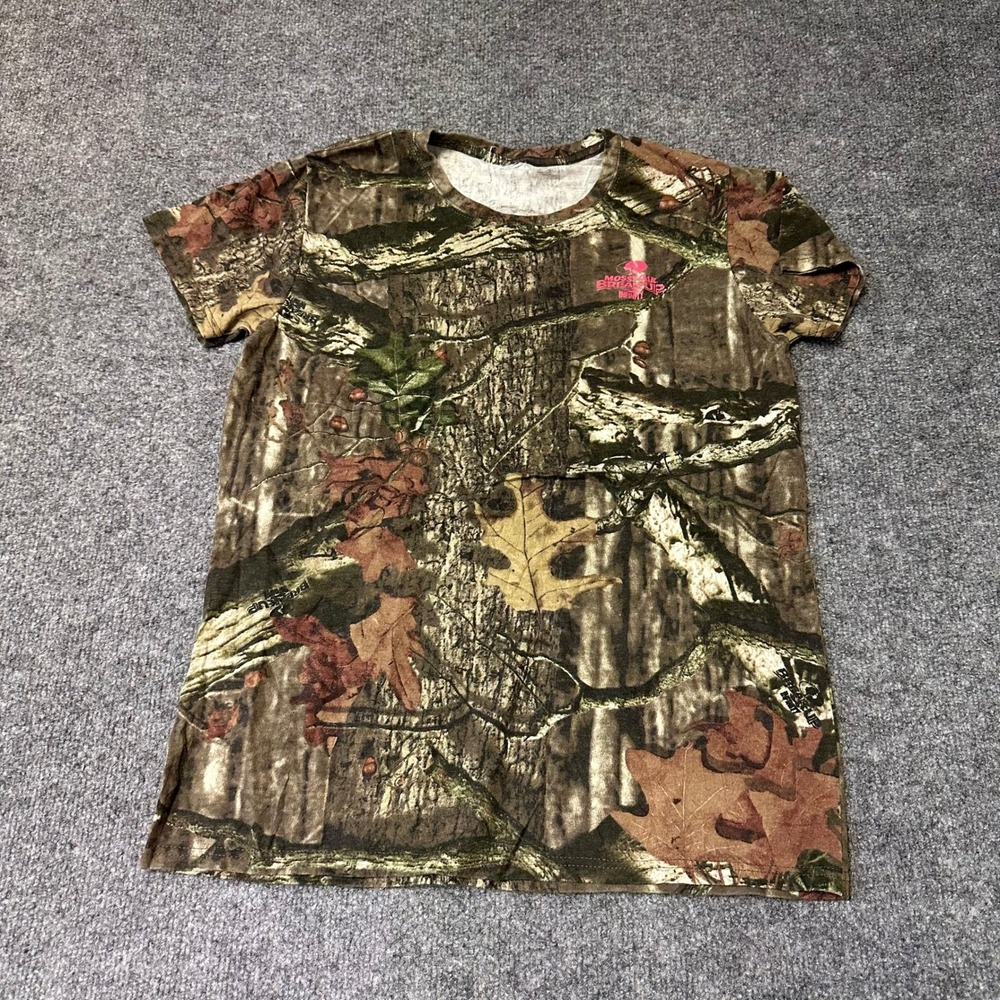 Mossy Oak T-Shirt Womens Size M Brown Breakup Infinity Camo Short Sleeve Outdoor